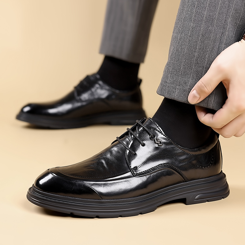 Oxford Brogue Leather - Sepatu Oxford Kulit Kasual Bisnis Pria