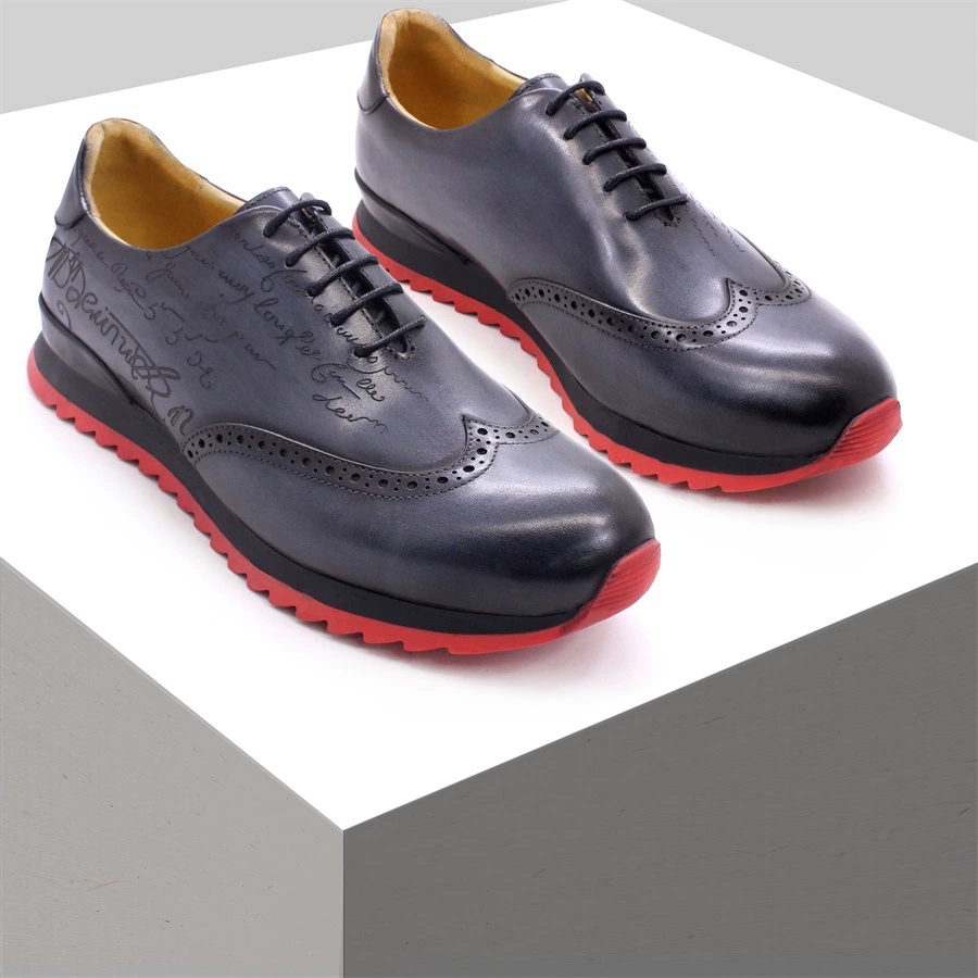 Oxford Brogue Leather - Sepatu Oxford Pria Desainer Mewah Sepatu