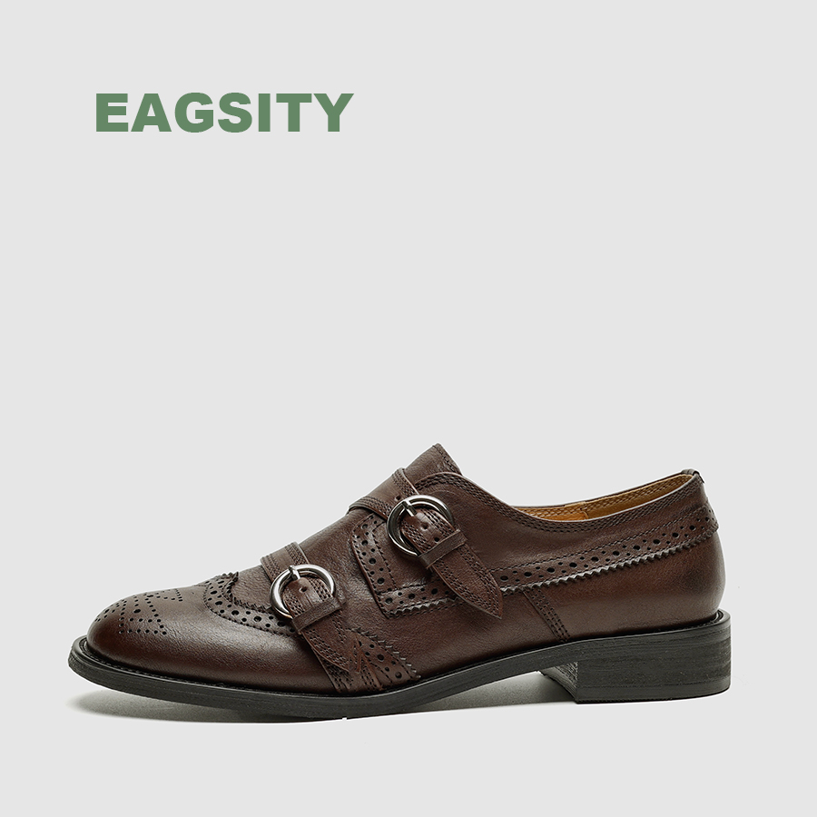 Oxford Brogue Leather - EAGSITY Sepatu Wanita Gaya Inggris Kulit