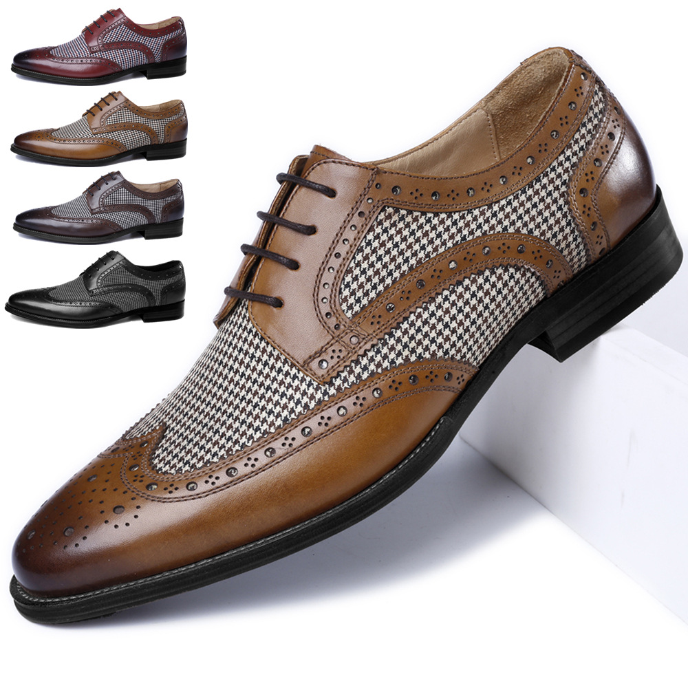 Oxford Brogue Leather - Sepatu Pria Bisnis Oxford Baru Sepatu