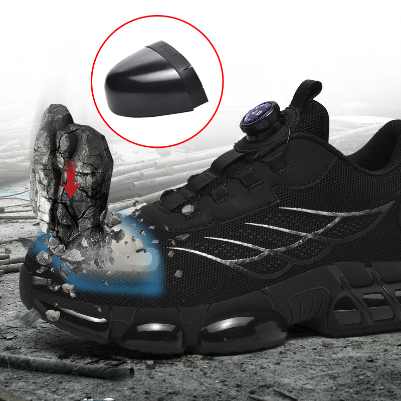 Men Shoes Essentials - Sepatu Keselamatan Anti-Hantaman untuk Lokasi Konstruksi,