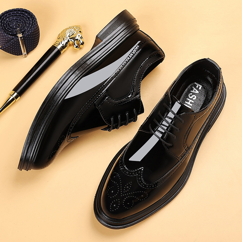 Sepatu Brogue Kulit Paten Pria - Oxford Brogue Leather ulasan dan harga