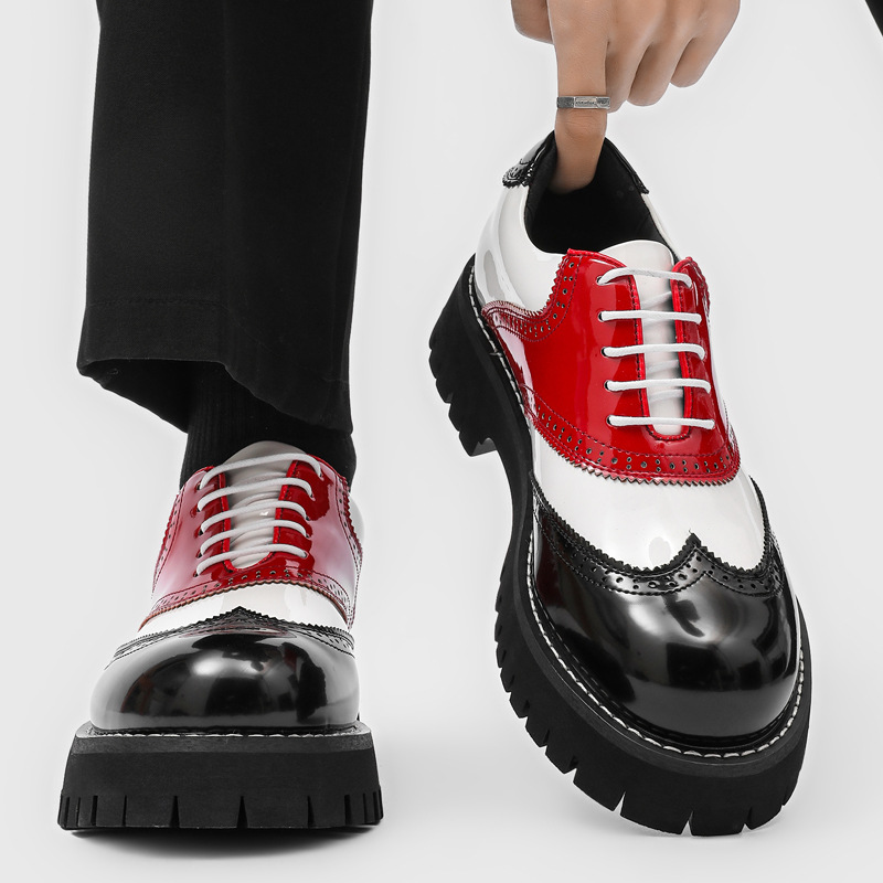 Sepatu Platform Hip Hop Rock F - Oxford Brogue Leather ulasan dan harga