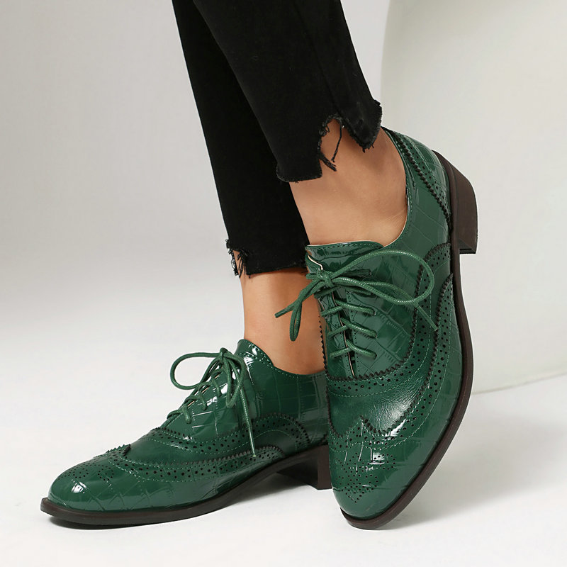 Sepatu Oxford Brogue Wanita Mo - Oxford Brogue Leather ulasan dan harga