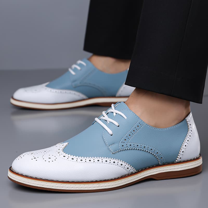 Sepatu Oxford Brogue Dua Warna - Oxford Brogue Leather ulasan dan harga