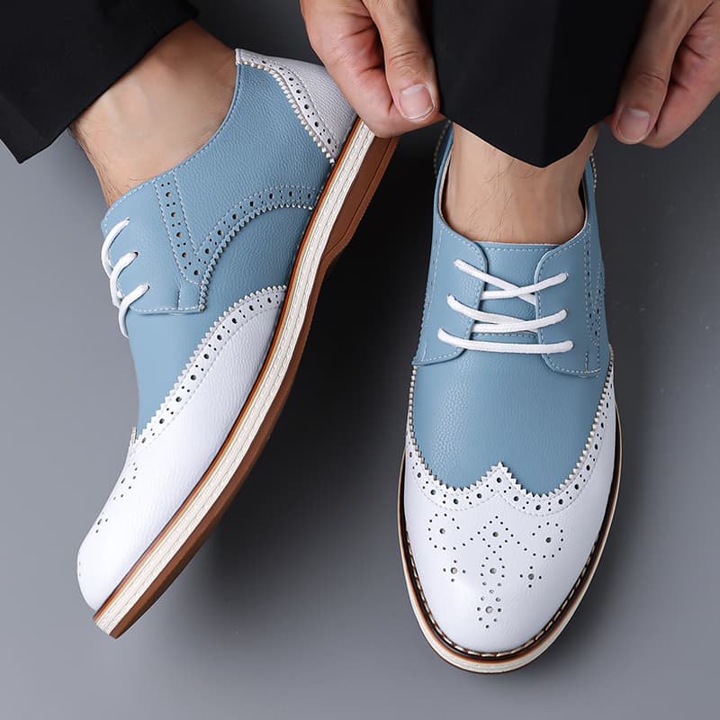 Sepatu Oxford Brogue Dua Warna - Oxford Brogue Leather ulasan dan harga