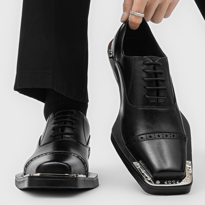 Sepatu Brogue Ukiran Rock Hip  - Oxford Brogue Leather ulasan dan harga